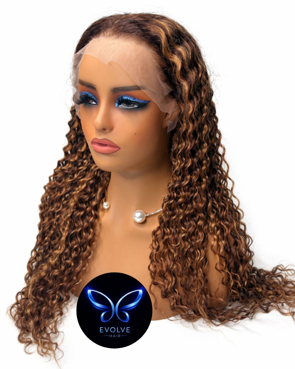 Honey Highlight Deep Wave Lace Front Wig